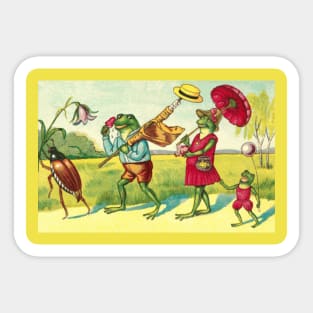 Frog Family Summer Picnic Sticker